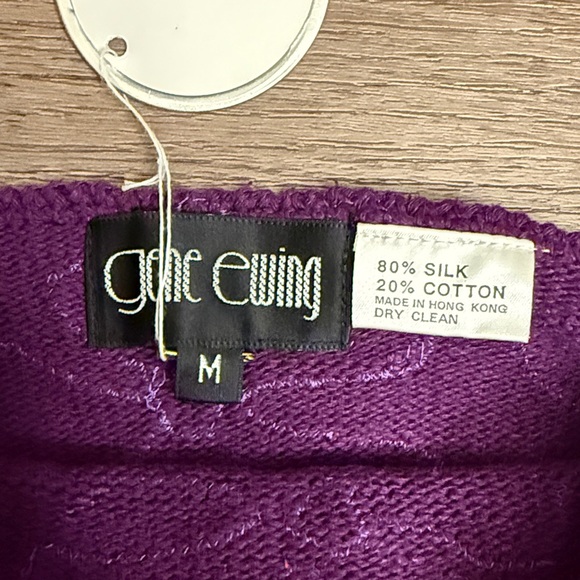 NWT Gene Ewing vintage Purple off shoulder floral Women's Sweater - Picture 4 of 4